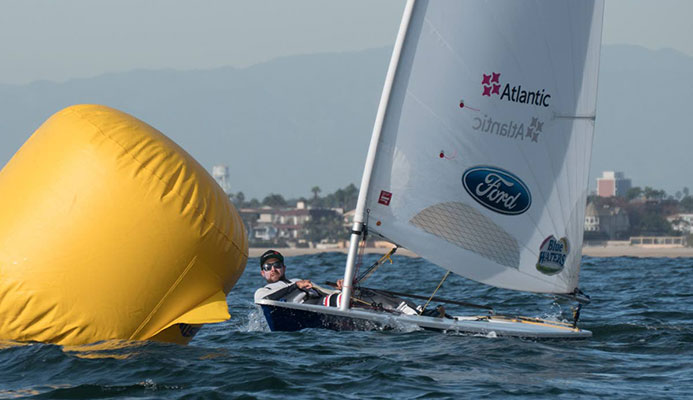Andrew Lewis in training last year with the US Sailing Team in Long Beach California.