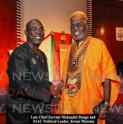 The late Chief Servant Makandal Daaga, right, and Kwasi Mutema. -