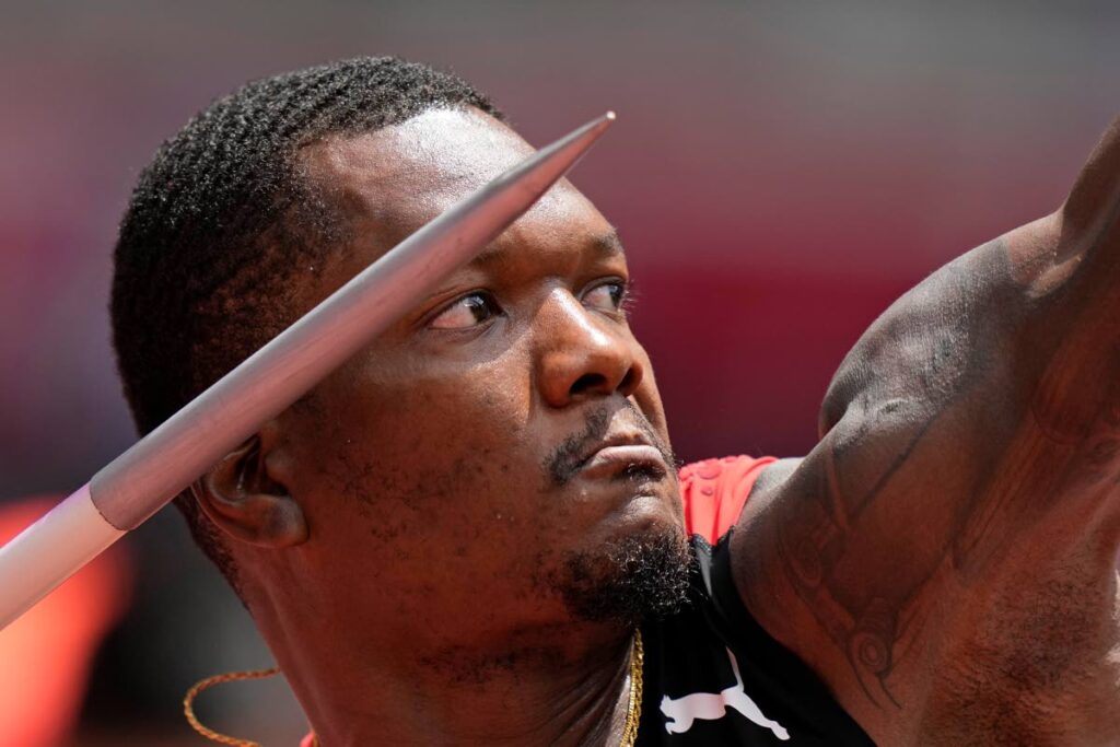 Trinidad and Tobago's Keshorn Walcott competes in the qualification round of the men’s javelin throw at the 2020 Summer Olympics, on Wednesday, in Tokyo - AP