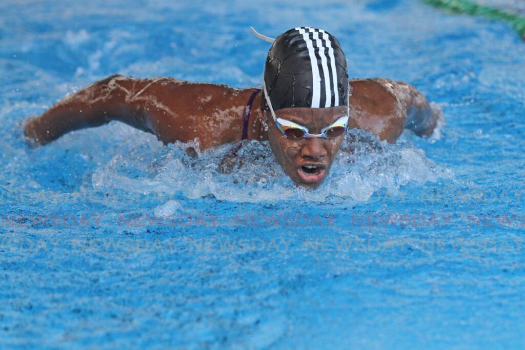 In this file photo, TT swimmer Cherelle Thompson trains at the National Aquatic Centre, in Balmain, Couva. - Newsday File Photo (Image obtained at newsday.co.tt)